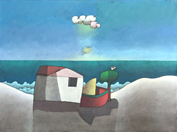 Inos Corradin - Marinha com casas de pescadores