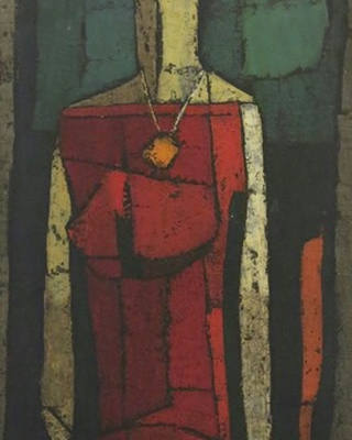 Inos Corradin - Mulher com vestido vermelho