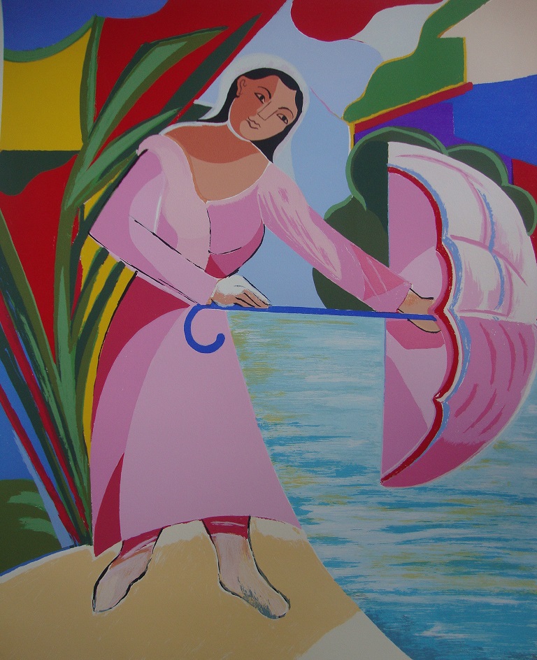 Cícero Dias - Mulher com guarda-chuva