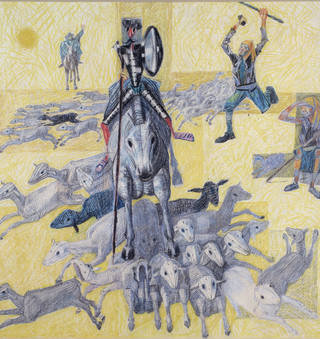 Candido Portinari - Dom Quixote Atacando um Rebanho de Ovelhas
