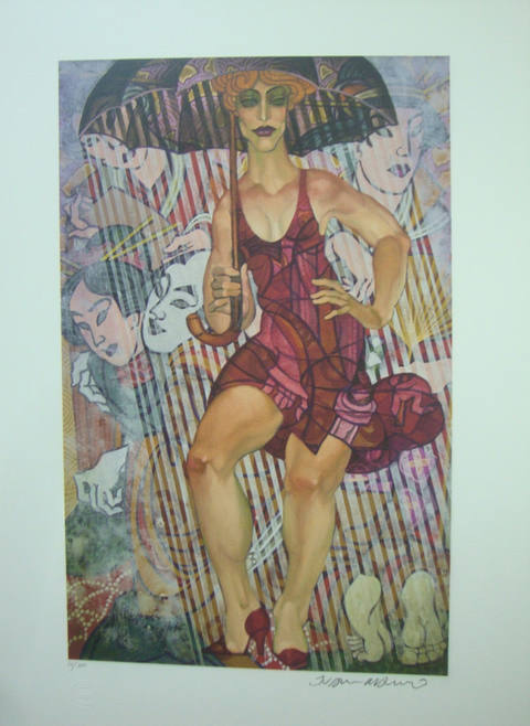 Mulher com guarda-chuva