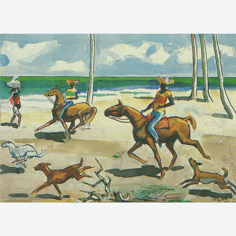 Passeio a cavalo na praia