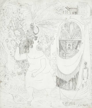 Emiliano di Cavalcanti - Mulher e Casario