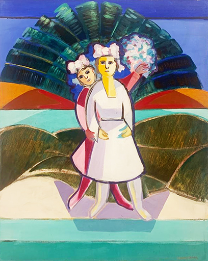 Cícero Dias - Moça e Bouquet de Flores