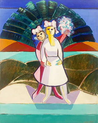 Cícero Dias - Moça e Bouquet de Flores
