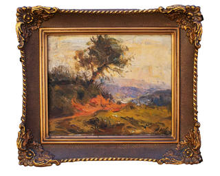 Alfredo Volpi - Paisagem ao entardecer nos arredores de São Paulo