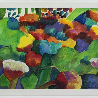 Aldemir Martins - Paisagem com flores