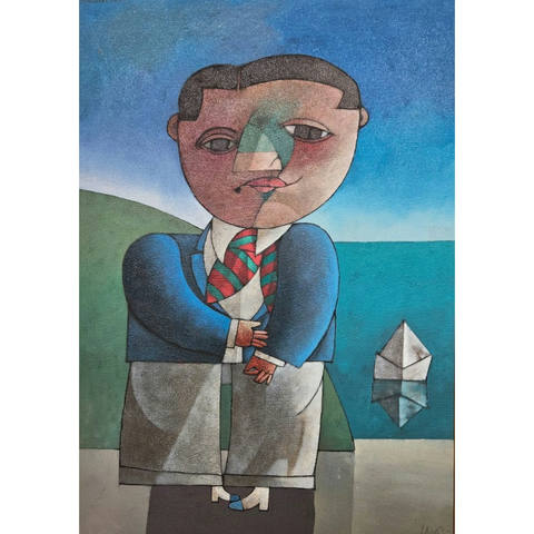 O moço e o barquinho de papel