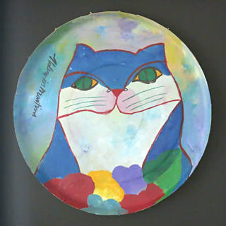 Aldemir Martins - Gato azul com flores (Déc