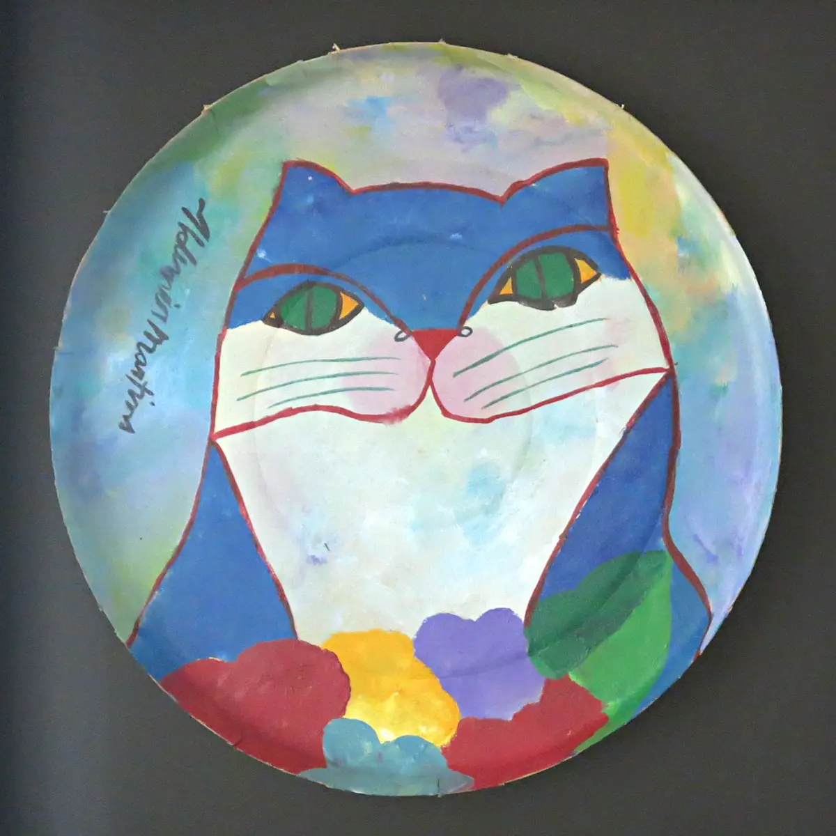 Gato azul com flores (Déc