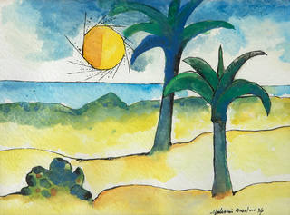 Aldemir Martins - Praia com Coqueiros