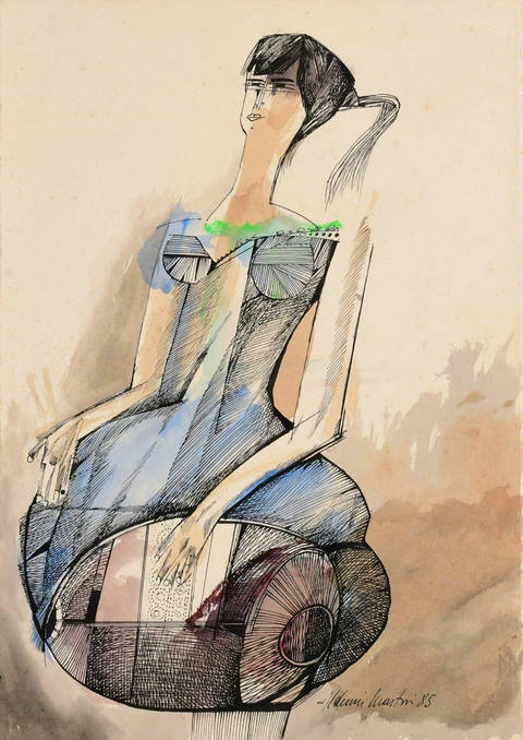 Rendeira Nanquim e acrílica s/ papel Ass