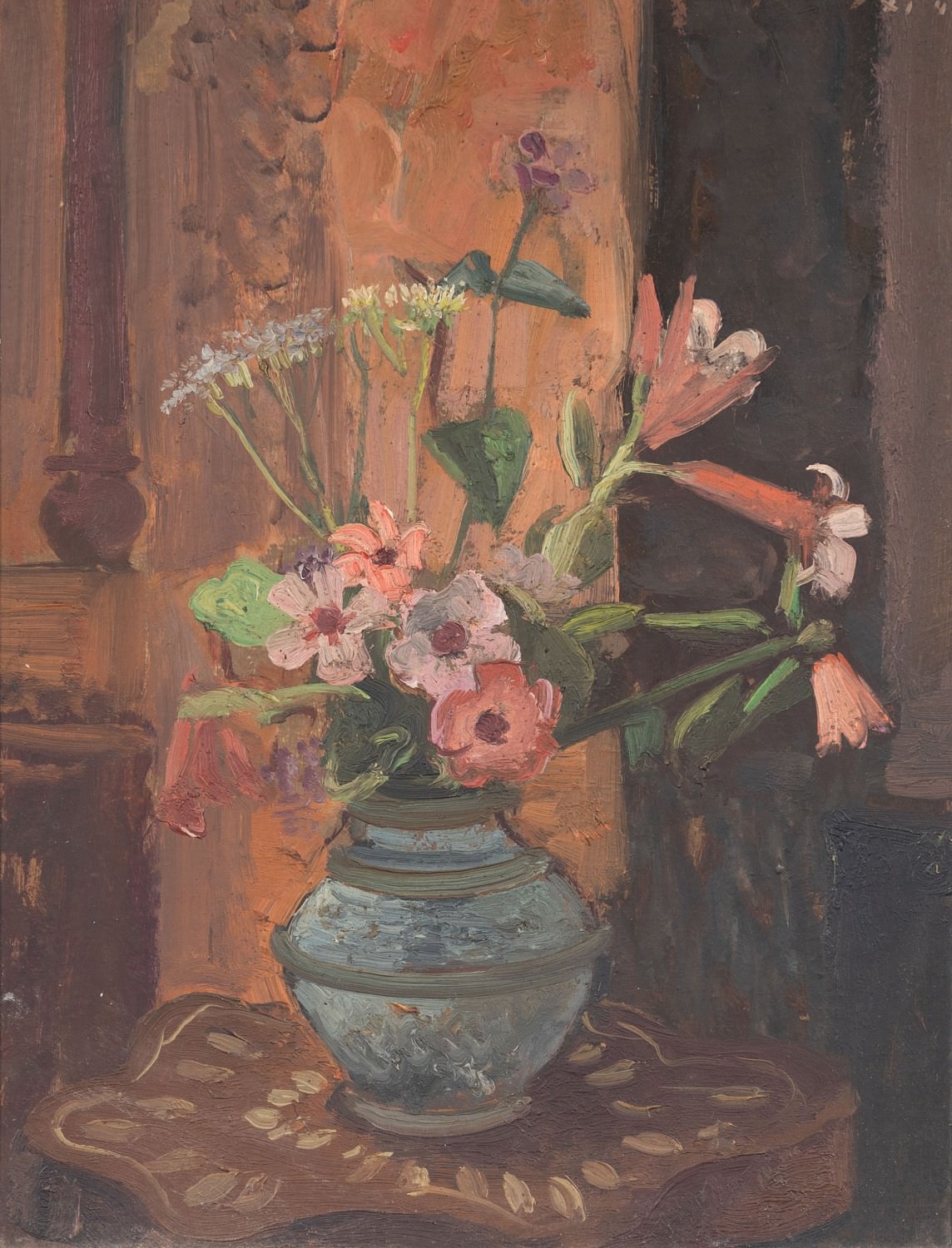 Vaso Azul com Flores