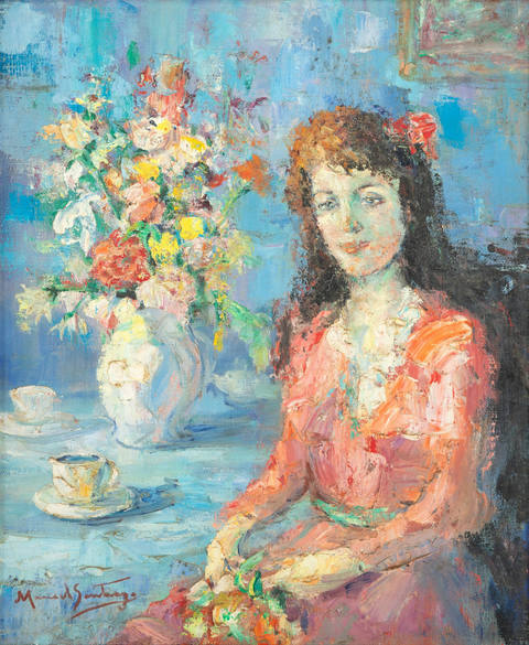 Retrato de Mulher Com Natureza Morta