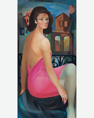 Emiliano di Cavalcanti - Mulata com vestido decotado rosa