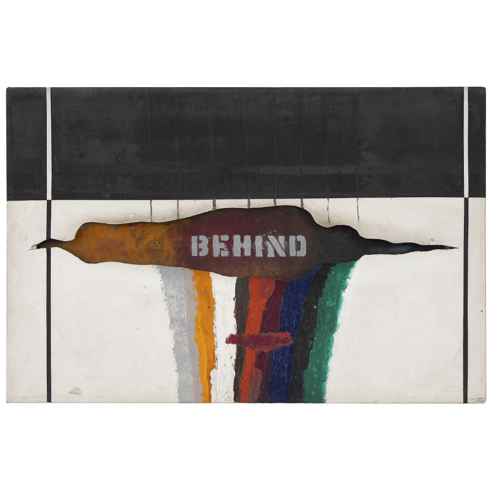 Behind