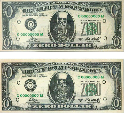 Zero Dollar (2 notas)