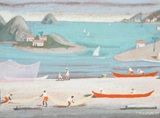 Fulvio Pennacchi - Aldeia com Pescadores