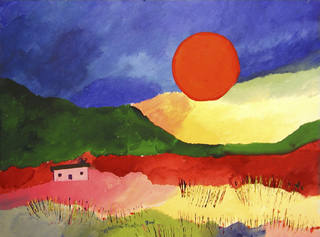 Aldemir Martins - Paisagem com casa