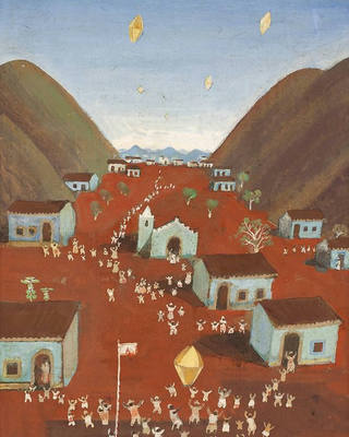 Fulvio Pennacchi - Aldeia em Festa com Balões