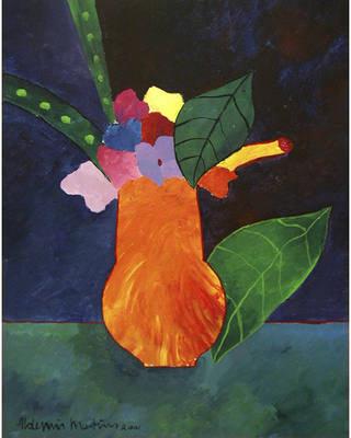 Aldemir Martins - Vaso laranja com flores