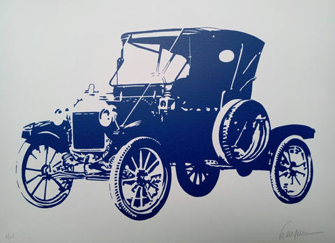 Carro antigo azul