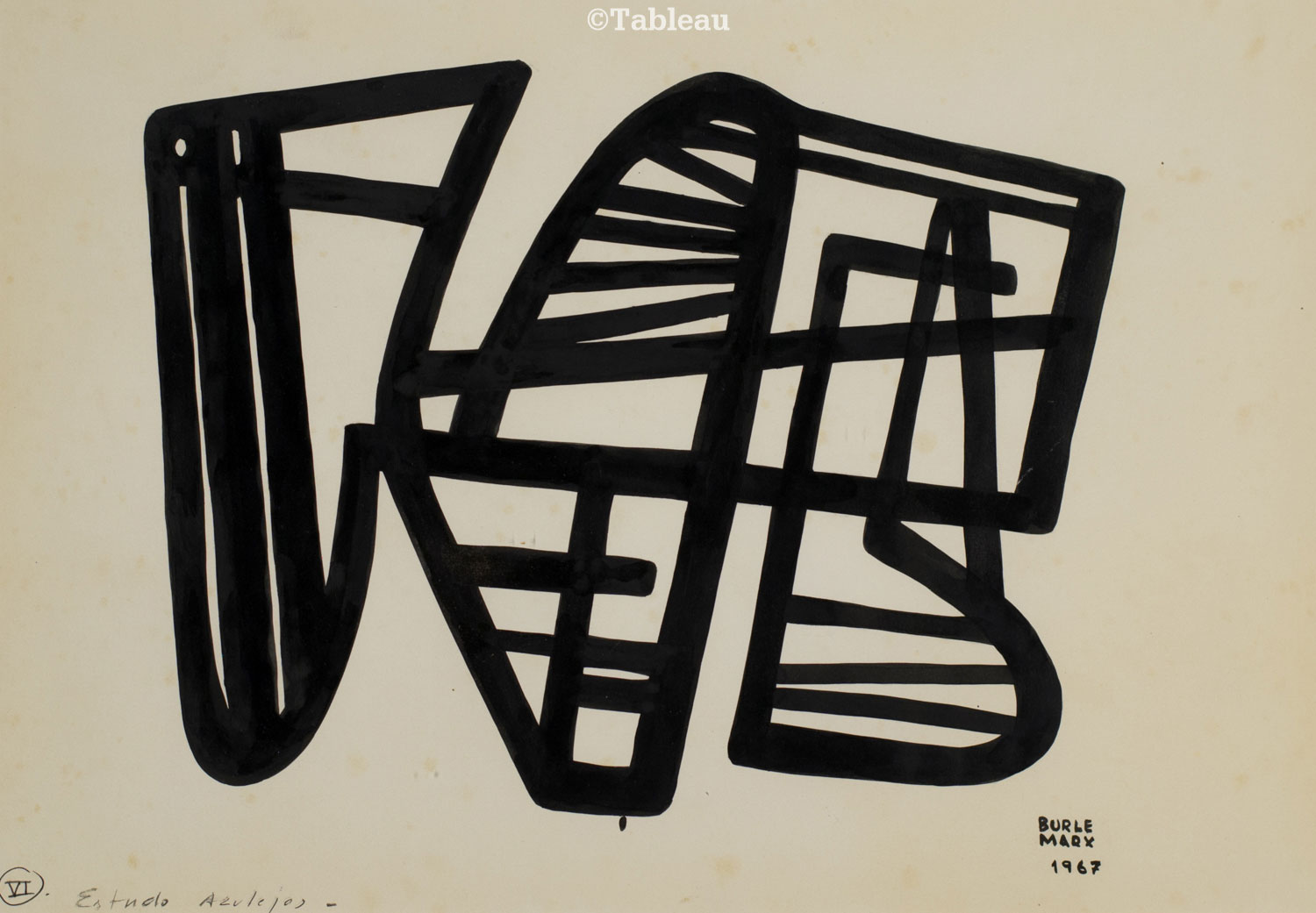 Roberto Burle Marx - Estudo azulejos VI