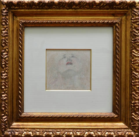 Cabeça de Mulher - desenho a pastel e grafite sobre papel