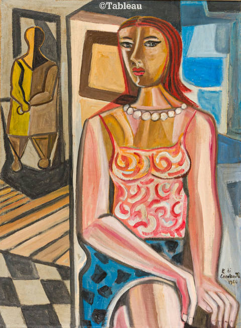 Mulher num interior