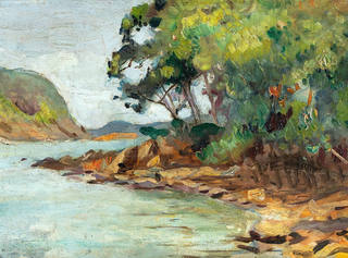 Aldo Bonadei - Paisagem com Rio