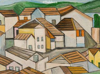 Aldo Bonadei - Paisagem com casarios