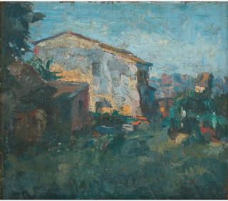 Alfredo Volpi - Paisagem com casas