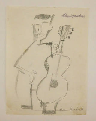 Aldemir Martins - Figura com Violão Data