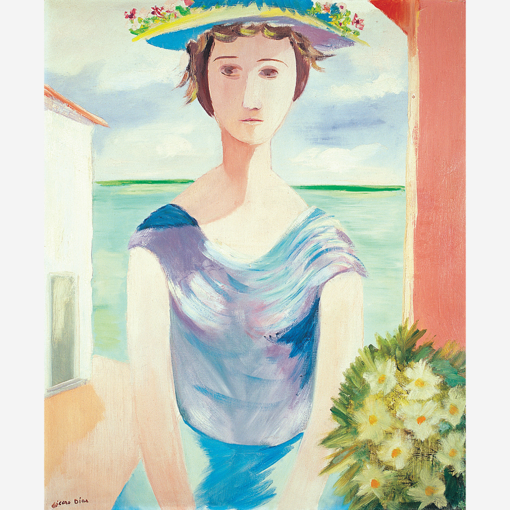 Mulher com Chapéu de Flores