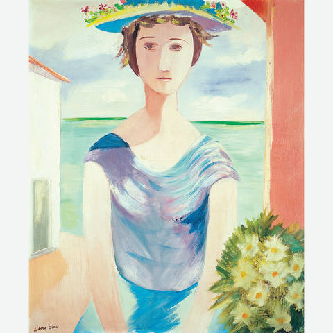 Mulher com Chapéu de Flores