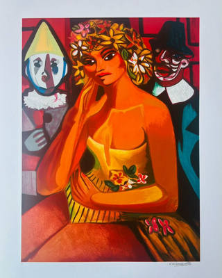 Emiliano di Cavalcanti - Mulher com Palhaços