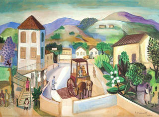 Emiliano di Cavalcanti - Vilarejo com Paisagem