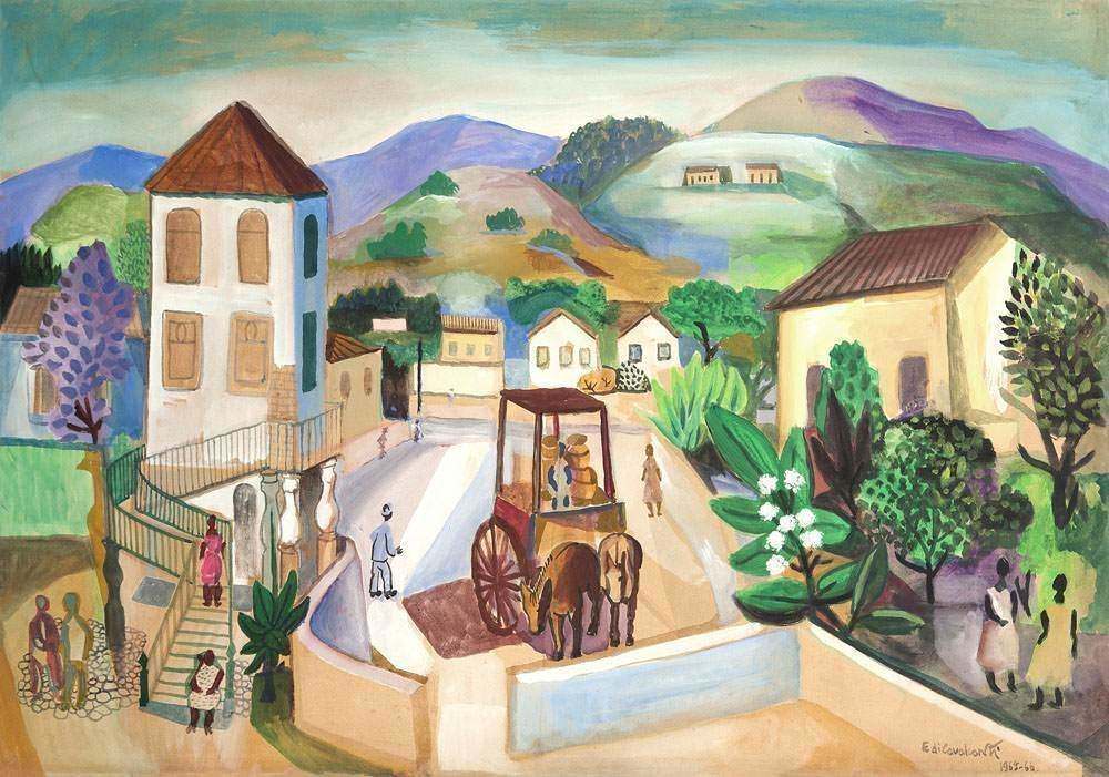 Emiliano di Cavalcanti - Vilarejo com Paisagem