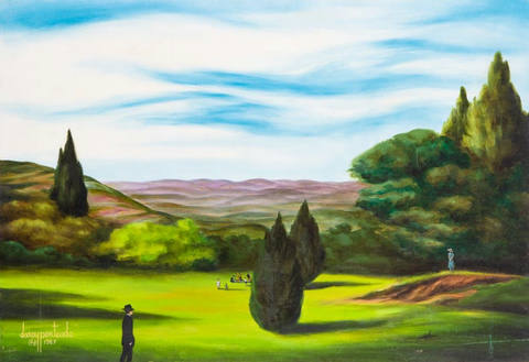 Personagem Solitário em uma Paisagem Melancólica