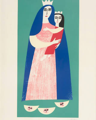 Alfredo Volpi - Maria e Menino Jesus