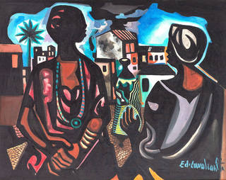 Emiliano di Cavalcanti - Noturno na Favela com Três Mulatas