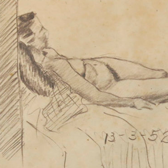 Alfredo Volpi - Mulher deitada