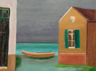Alfredo Volpi - Casario com Barco