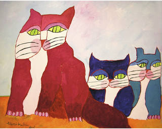 Aldemir Martins - Família de gatos