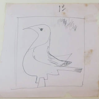 Aldemir Martins - Pássaro - Déc 50 17 x 15,5 Lápis s/ papel