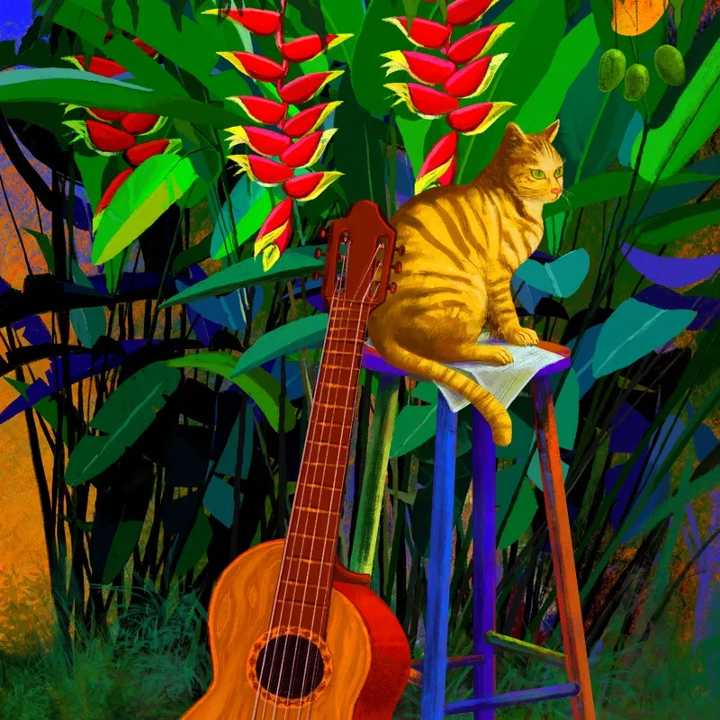 Gato Amarelo Sobre Partituras II