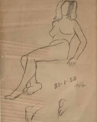 Alfredo Volpi - Mulher sentada