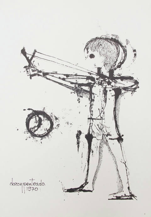 Menino de estilingue