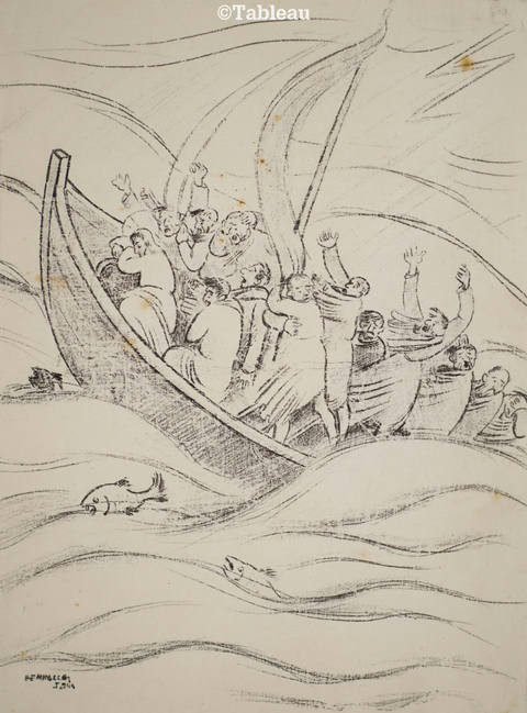 Barco na tempestade