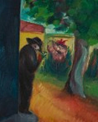 José Maria de Souza - Figura Parada com Buquê de Flores
